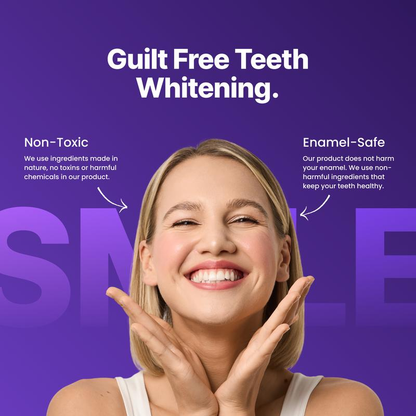 VELORA Purple Teeth Whitening Strips - 7/21 Whitening Sessions - Safe for Enamel - Non Sensitive Teeth Whitening - Peroxide-Free